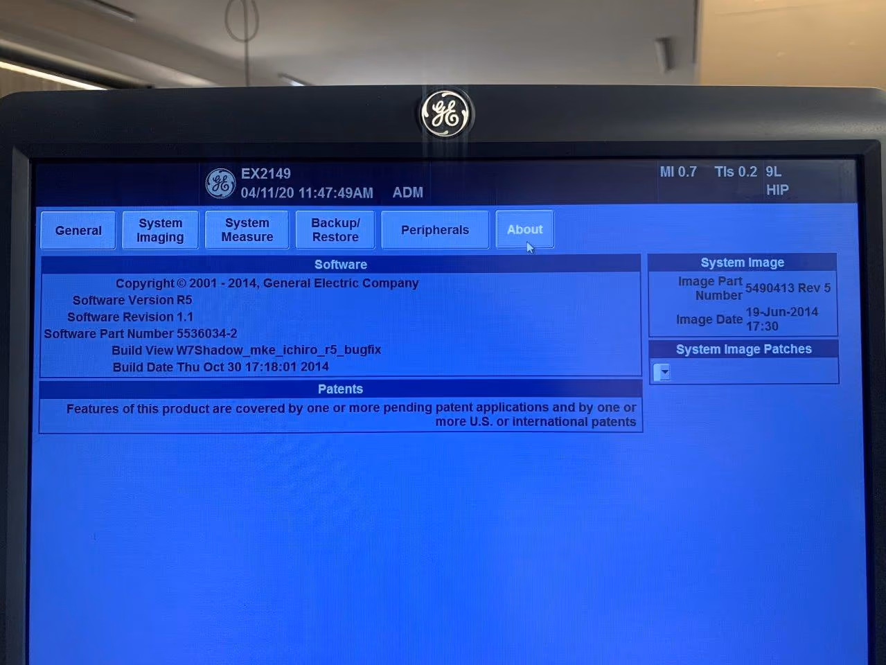 2015 GE Logiq E9, photo 3