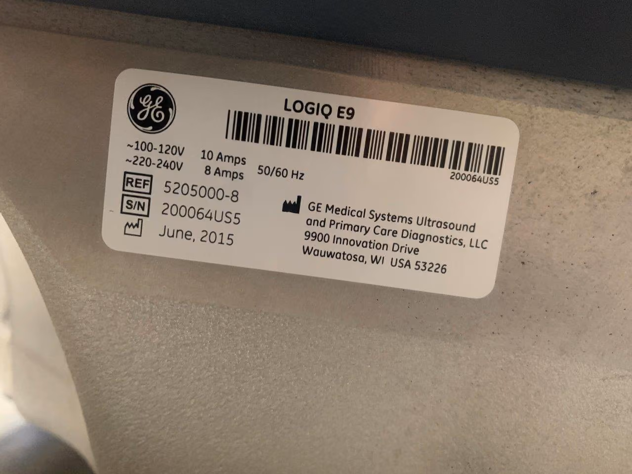 2015 GE Logiq E9, photo 9