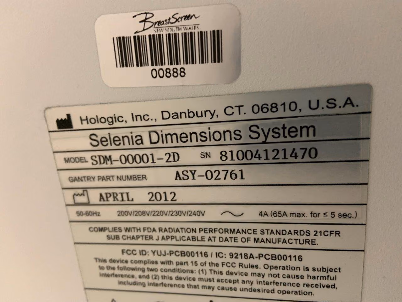 2012 Hologic Selenia Dimensions Mammo with Tomo & Tomo Biopsy, photo 10