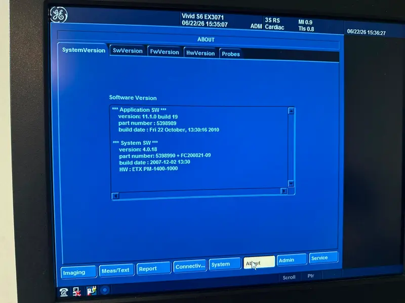 2011 GE Vivid S6, photo 4