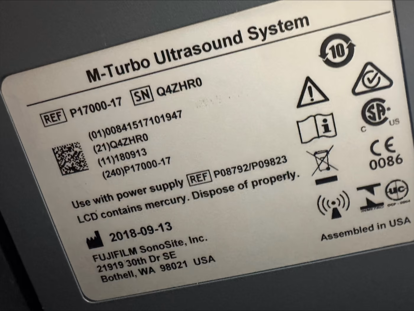 2018 Sonosite Fujifilm SonoSite M-Turbo, photo 7