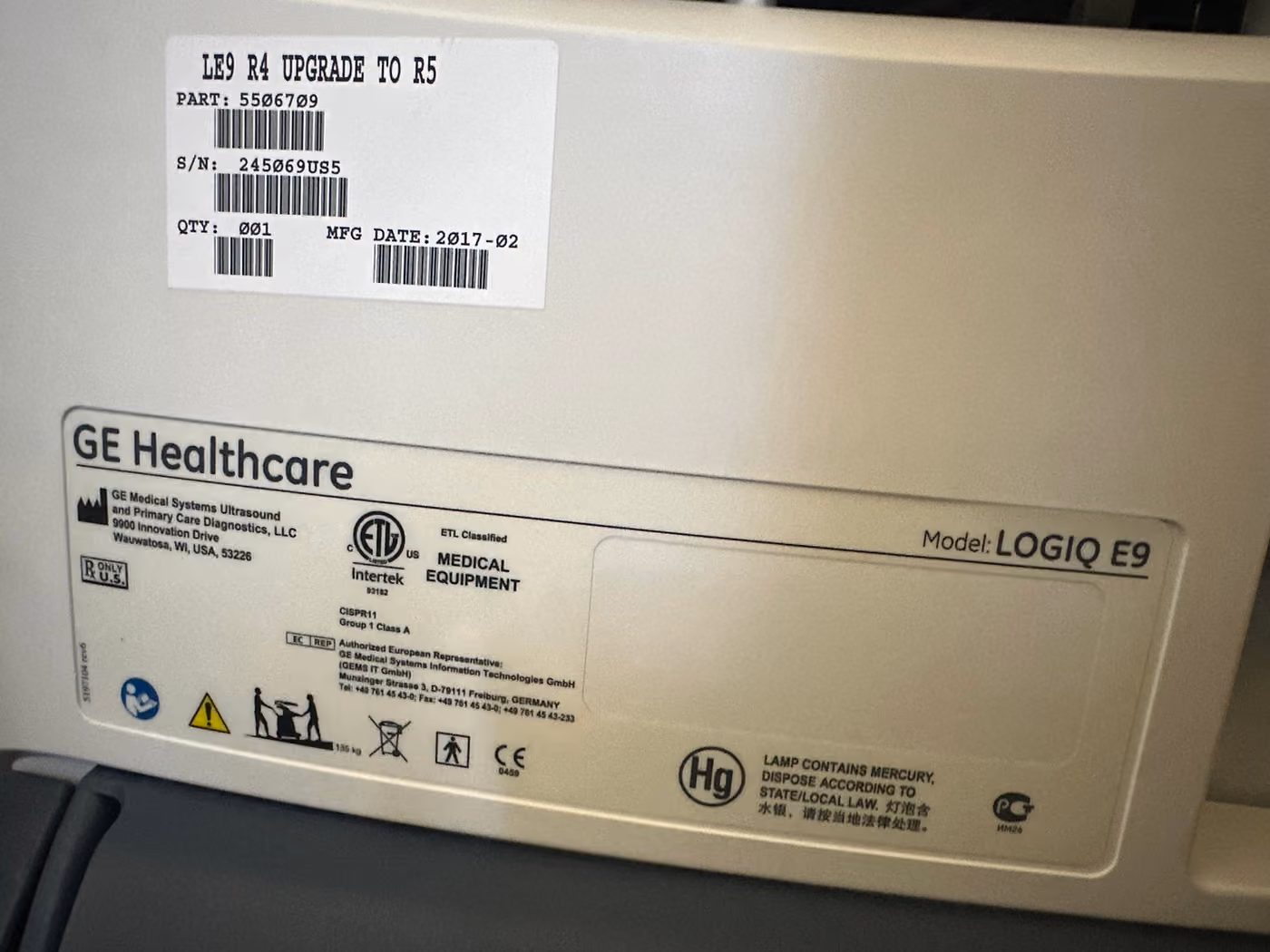 2010 GE Logiq E9, photo 10