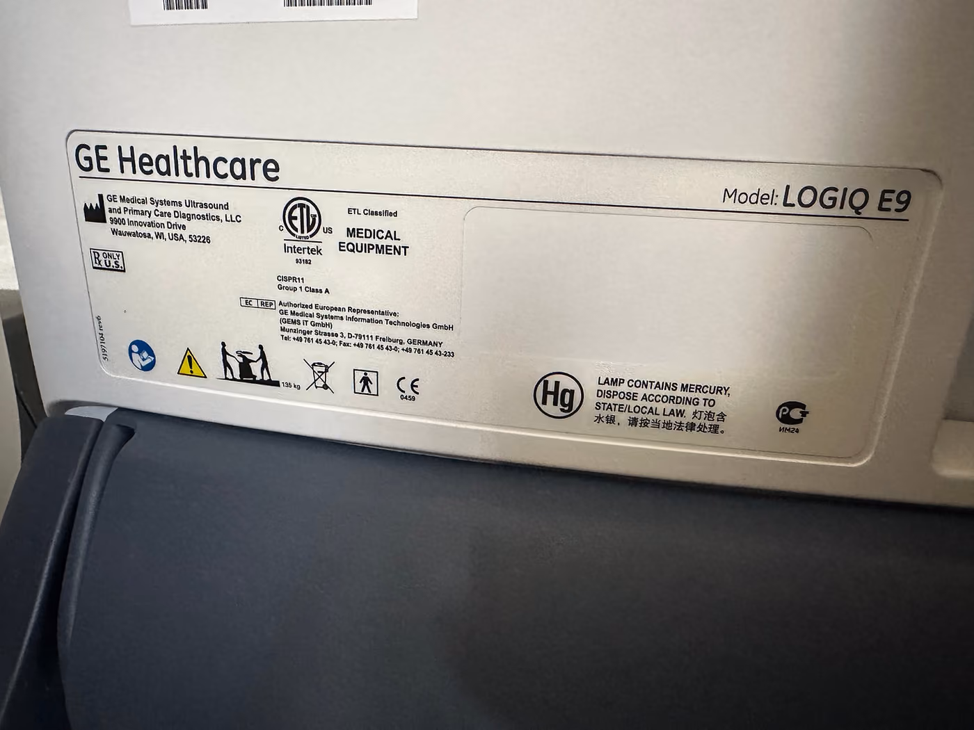 2010 GE Logiq E9, photo 11