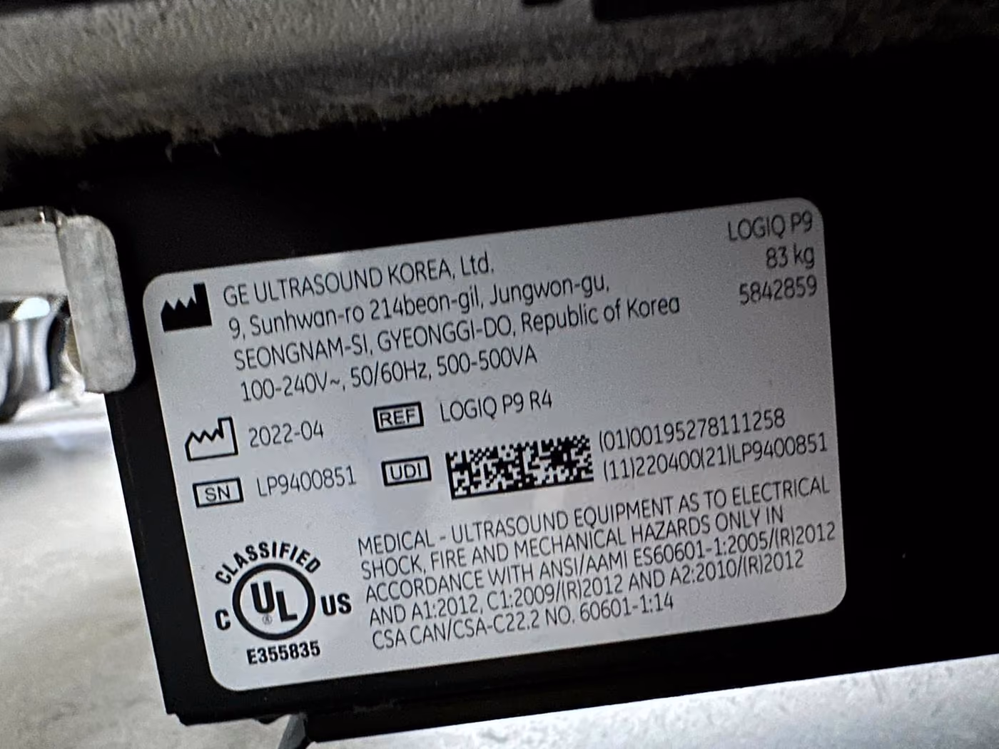 2022 GE Logiq P9, photo 6