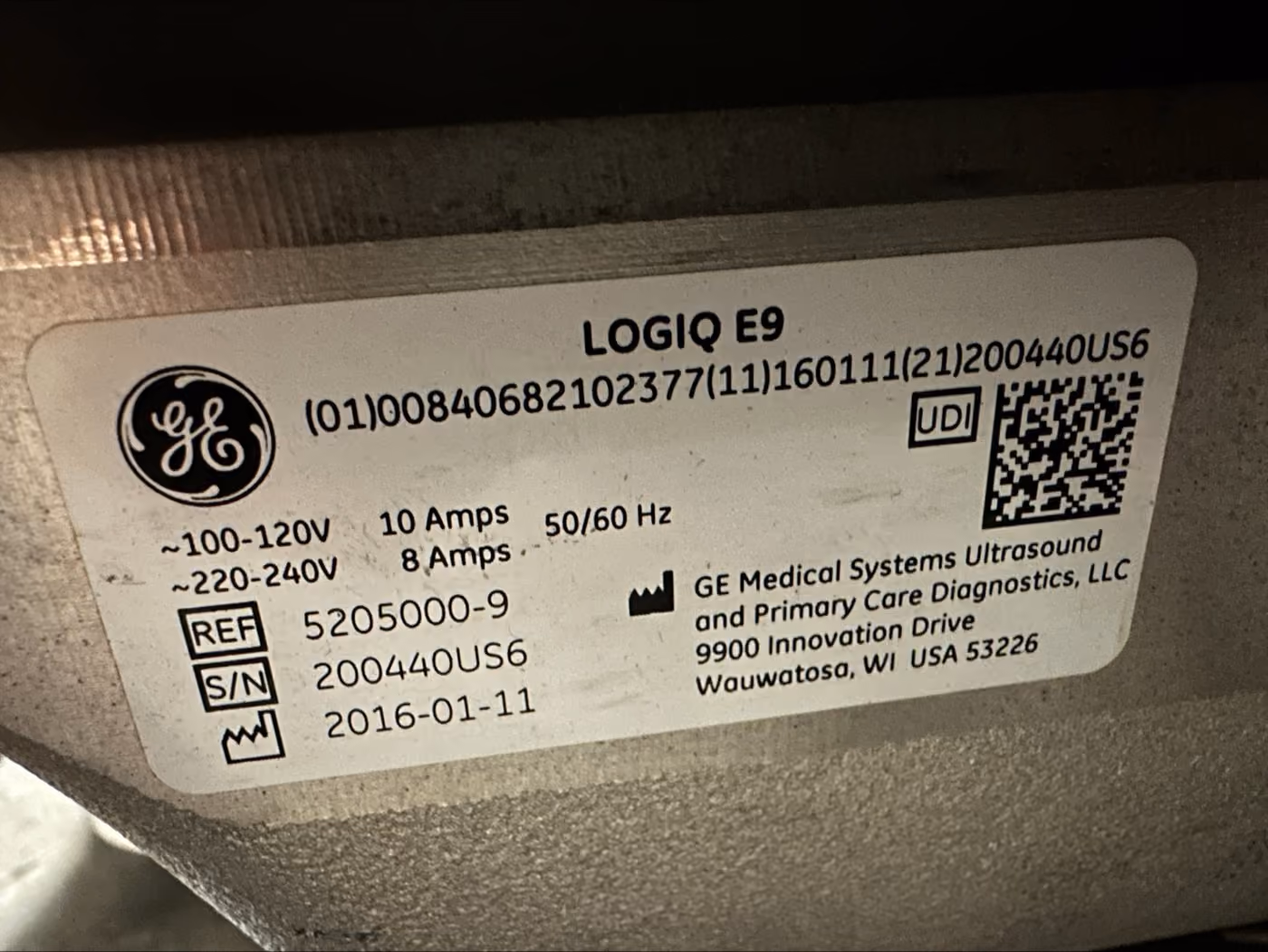 2016 GE Logiq E9, photo 11