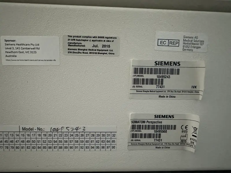 2015 Siemens Somatom Perspective 128 Slice, photo 2