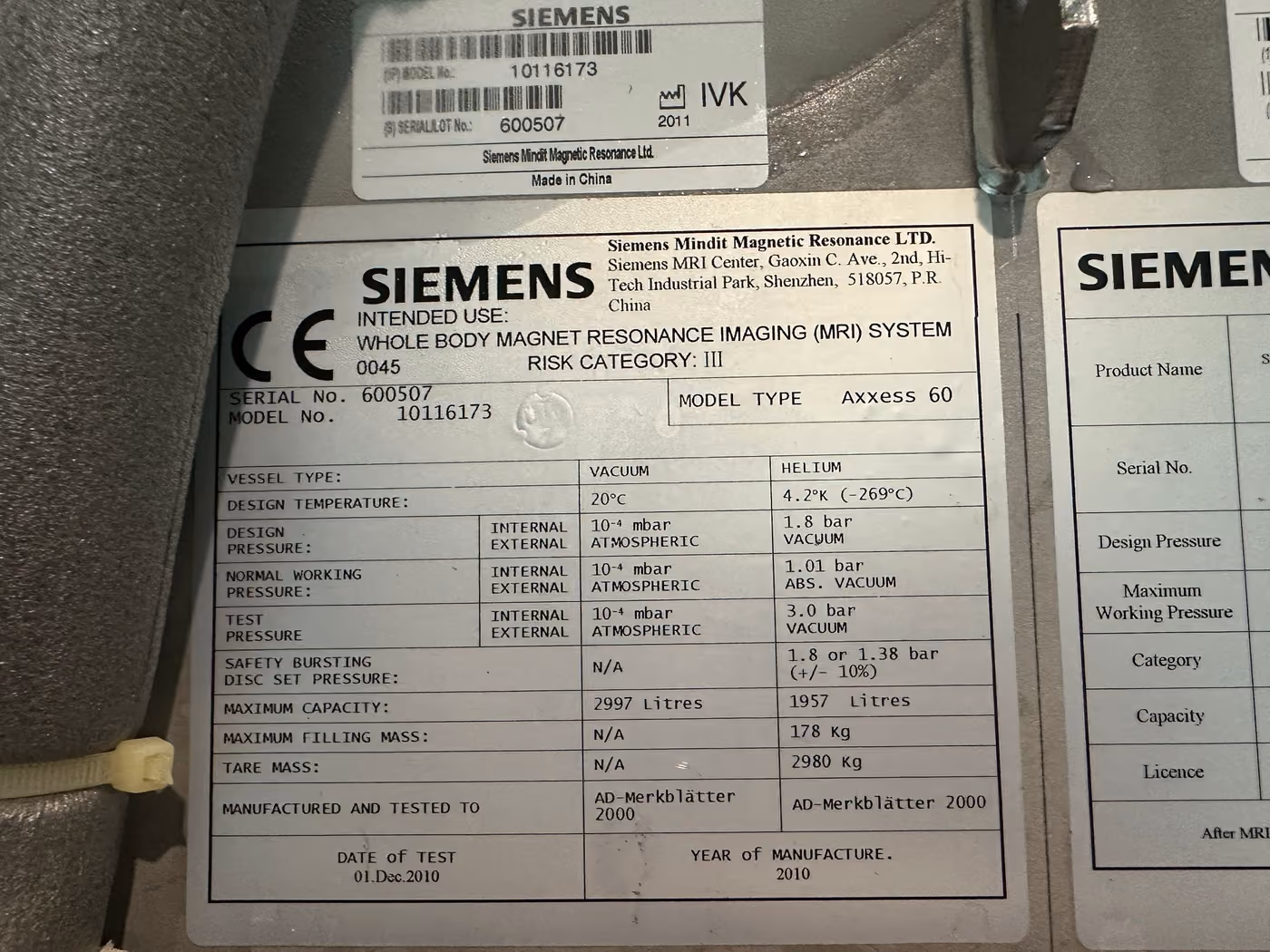 2010 Siemens Essenza 1.5T, photo 8