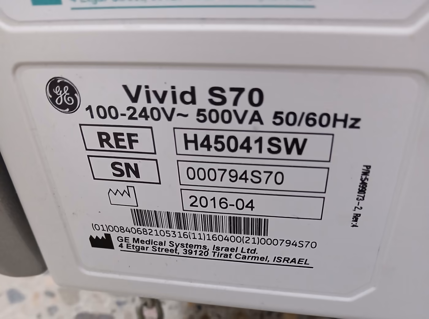 2016 GE Vivid S70, photo 6