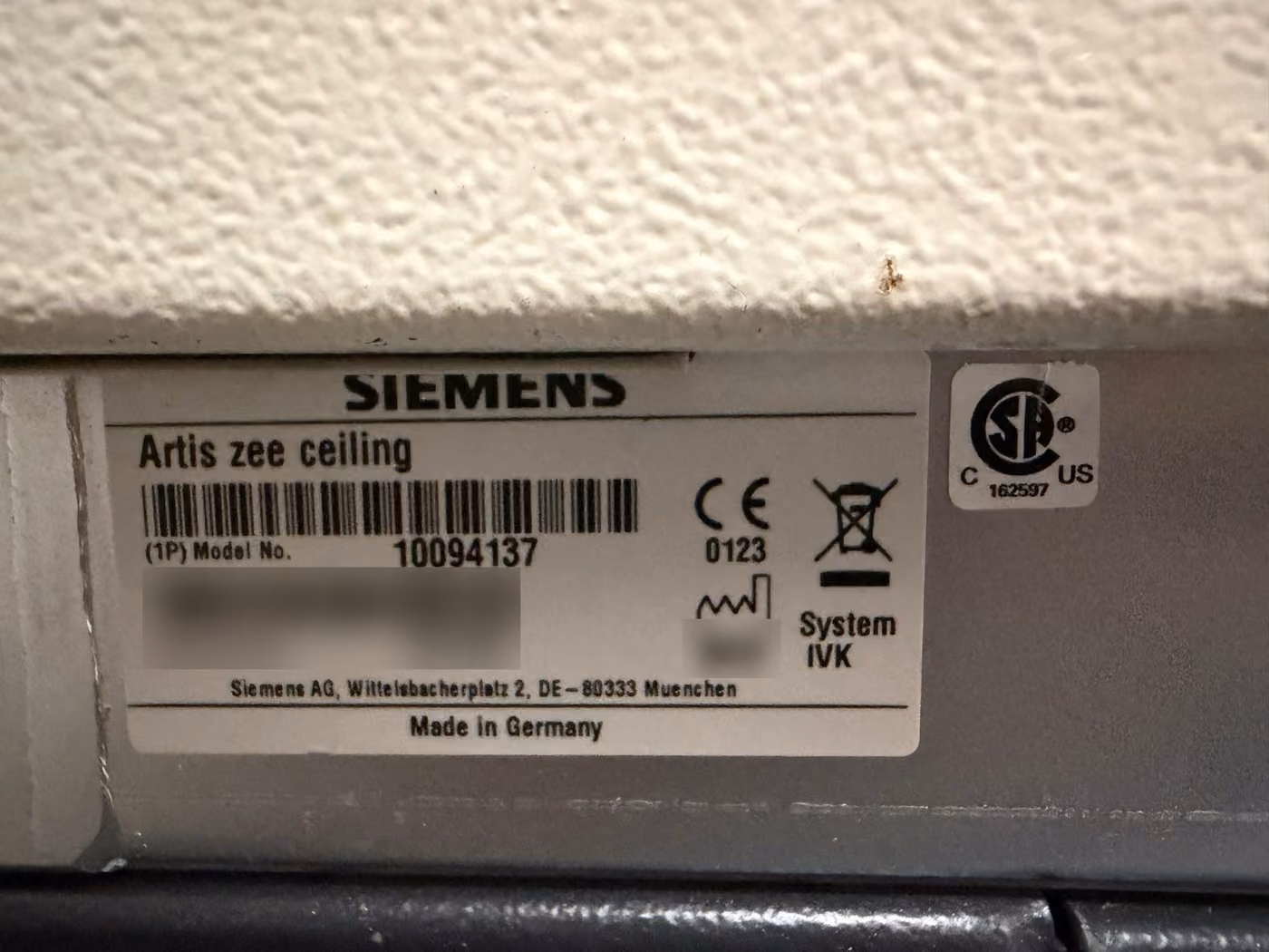 2012 Siemens Artis Zee Ceiling Mounted Angio Lab, photo 6
