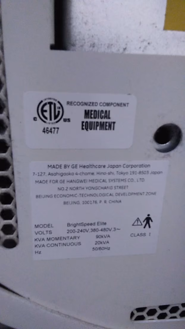 2010 GE Brightspeed Elite 16 Slice, photo 6